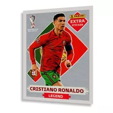 Pegatina Extra Figurinha Lendaria Copa 2022 Panini Prata Rara Cristiano Ronaldo Personagem Figurinha Extra Legend Sticker Prata