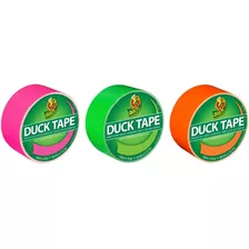 Combo De Cinta Adhesiva Duck Brand Color Neon, Paquete De 3,