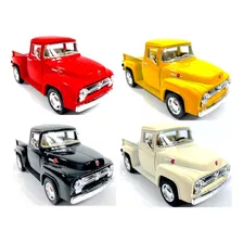 Pack 4 Piezas Ford F-100 1956 4 Colores 1:38 Kinsmart 