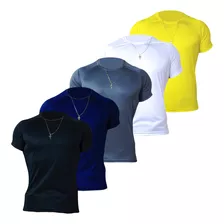 Kit 5 Camiseta Masculina Dry Fit Pro Academia Treino Fitness