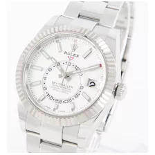 Relógio Rolex Automat Masculino Sky-dweller Prata Com Branco