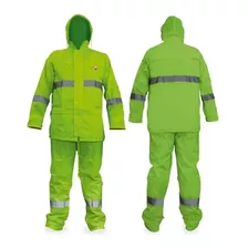 Impermeable 2 Piezas - Chamarra Y Pantalón Verde Neón 