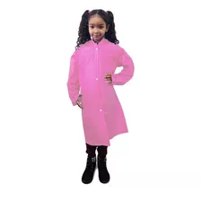 Capa De Chuva Pvc Forrada Infantil Tamanho P Rosa