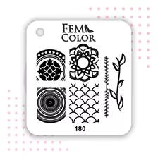 Placa Stamping Acrilico Lefemme Mod180 Local Flores