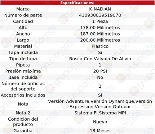 Deposito Anticongelante Duster L4 2.0l 13 Al 17 K-nadian Foto 3