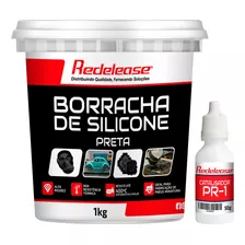 Borracha De Silicone Preta Fundição De Metais 1kg Com Cat