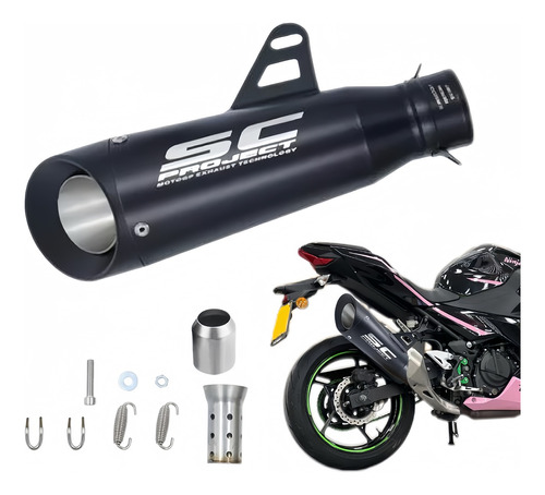 Escape Deportivo Para Motocicleta Honda Yamaha Ktm, Negro Foto 3