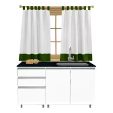 Juego De Cortinas Cocina Con Presillas 145x100 En Modo Hogar