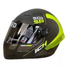 Casco Integral Para Moto Ich 501 Sp Solid Negro Mate -verde