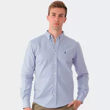 Camisa Masculina Social Oxford Manga Longa Gola Premium