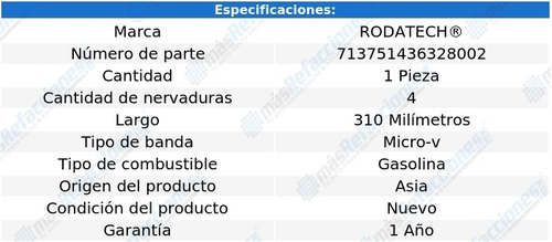 Banda Accesorios Micro-v Honda Crx L4 1.5l 88-91 Rodatech Foto 2