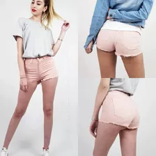 Short Tiro Alto Rosa Elastizado 