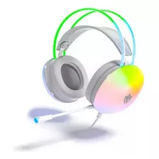 Fone De Ouvido Headset Eg309 Lumini Com Fio Evolut Cor Branco Luz Rgb
