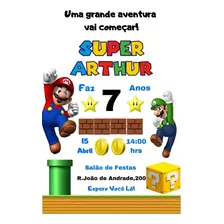 Convite Virtual Para Whatsapp Personalizado Mario Bros