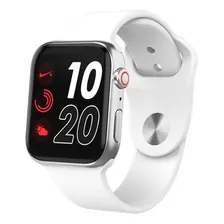 Smartwatch Iwo12 Série 5 44mm Prateado Pulseira Branco