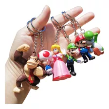 6 Llaveros Super Mario Bros 4-6 Cms. Yoshi, Luigi, Princesa