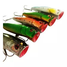 Combo Pack 5 Señuelos Popper Pesca 8,5cm 13gr Ideal Tararira