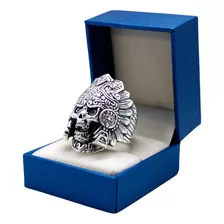 Mictlantecuhtli Dios Muerte Anillo Hombre Plata Maciza 926