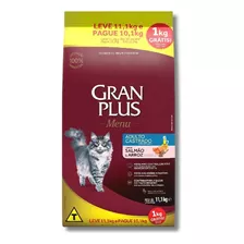 Racao Granplus Menu Gato Adulto Castrado Salmão Arroz 11,1kg