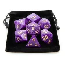 Kit 7 Dados Rpg De Mesa Opaco D&d D4 D6 D8 D10 D10% D12 D20