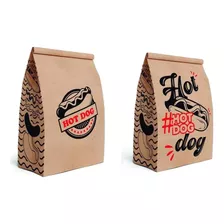 600 Sacos De Papel Hot Dog Delivery Cachorro Quente Grande