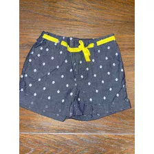 Short De Nena Con Cinto Tipo Jean Liviano Talle 6 Carters