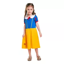 Vestido Fantasia Infantil Branca De Neve Menina Festa Luxo