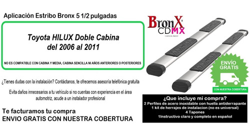 Estribos Bronx Toyota Hilux 2006-2011 Doble Cabina Foto 9