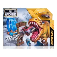 Pista Dinosaurio T-rex Con Autos Y Rampa Metal Machine 6702