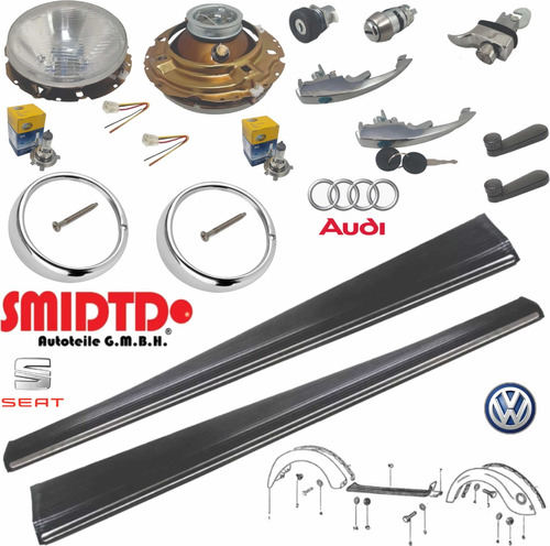 Kit Manijas Estribos Biceles Faros Vw Sedan 1.5 67-73 Vocho Foto 3