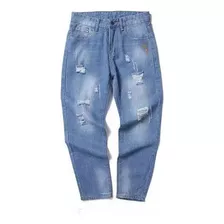 Calças Cargo, Jeans, Calças Masculinas Com Faixa No Tornozel