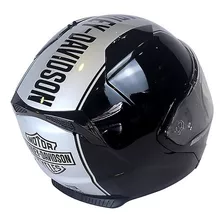 Capacete Fechado Preto Mod. Rider One 1 Faixa Hd Prata - 62