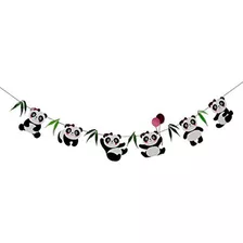 Banderines De Fiesta Bestoyard Panda Cumpleaños Banner Pand