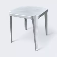 Mesa De Plástico Quadrada Preta Monobloco Arqplast