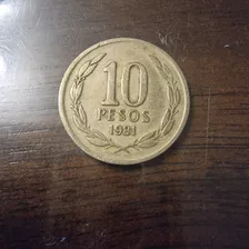 Moneda De 10 Pesos Chilenos 1981.angel De La Libertad