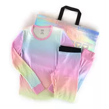 Victoria's Secret Pink Pajama Set With Reusable Tote Bag Sm.