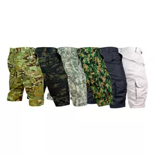 Kit 2bermudas Tático Militar Poly Ripstop Cargo 6 Bolsos