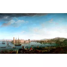 Entrada Porto De Marselha 1754 De Vernet Em Tela 51cm X 31cm