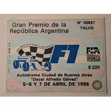Entrada F1 Gran Premio De La República Argentina, Abril 1996
