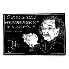 Xilogravura Bacaru Borges Einstein
