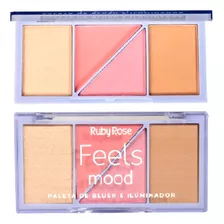 Paleta De Blush, Iluminador E Contorno Hb7529/1 Ruby Rose 