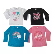 Remera M/larga Nena Pack De 4 Unidades Talles De 4 Al 16