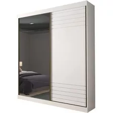 Roupeiro De Solteiro 2p 3g Mdf 230x160x55 Cm - Panan Noruega Cor Branco