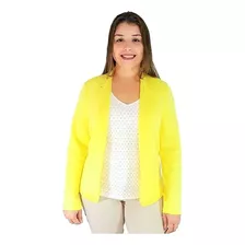 Blazer Feminino Terninho Alfaiataria Neoprene Acinturado Soc