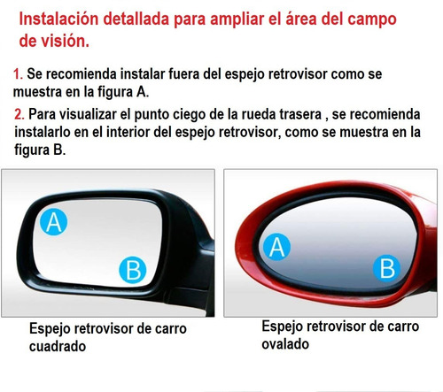 Espejo Retrovisor Punto Ciego 360 Adhesivo Ajustable Calidad Foto 7