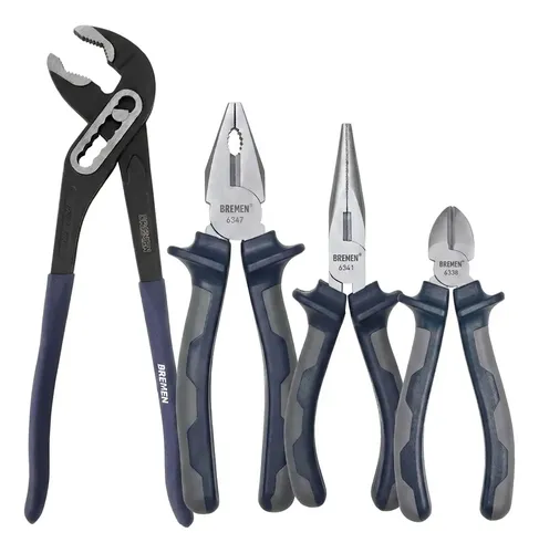 Set Pinzas Alicate Aisladas 1000v + Pico Loro Bremen 4pz Dgm