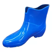 Bota Feminina De Pvc Azul Para Limpeza E Faxina