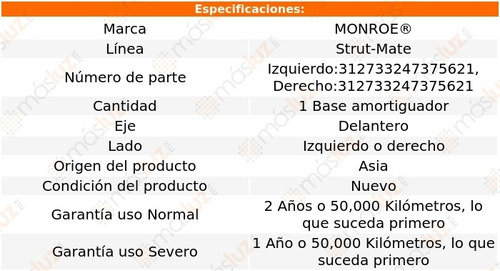 (1) Base Amortiguador Del Strut-mate Der O Izq Tiburon 97/01 Foto 2