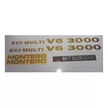 Mitsubishi Montero Pajero V6 3000 Sticker Resinado X 5 Unida