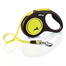 Correa Extensible Reflectiva Flexi New Neon M Perro Max 25kg